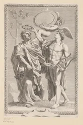 Apollon couronne Publius Vergilius Maro (Page de titre pour : Publius Vergilius Maro, Publii Virgilii Maronis Opera, 1641)