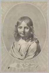 Buste de Jésus enfant dans un ovale