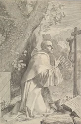 Saint Bernard agenouillé devant un crucifix, vers 1655
