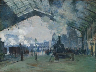 Arrivée du train de Normandie, Gare Saint-Lazare, 1877