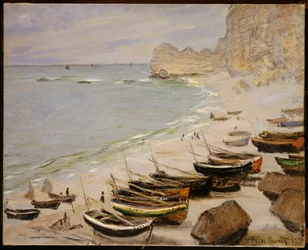 Bateaux sur la plage à Étretat, 1883