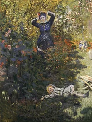 Camille et Jean dans le jardin à Argenteuil