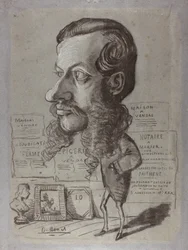 Caricature de Léon Manchon, c.1858