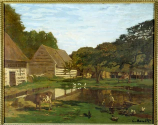 Cour de ferme en Normandie (dans le Pays de Caux). Peinture de Claude Monet (1840-1926)