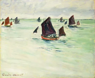 Bateaux de pêche à la grande Pourville, 1882