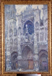 La cathédrale Notre-Dame de Rouen, le portail, temps gris, harmonie grise