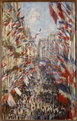 La rue Montorgeuil, à Paris. Fête du 30 juin 1878