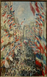 La rue Montorgueil à Paris, fête du 30 juin 1878