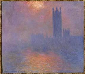 Londres, Le Parlement, Trouée de Soleil dans le Brouillard
