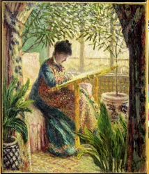Madame Monet brodant (Camille au métier) 1875