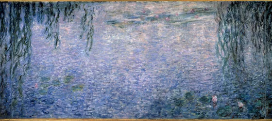 Nymphéas, matin clair avec saules. Partie centrale d