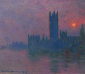 Parlement, coucher de soleil, vers 1900-03