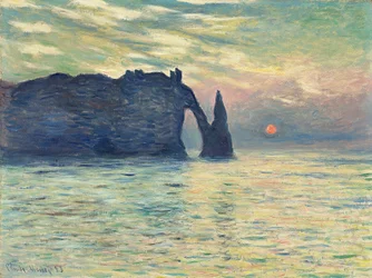 La Falaise, Étretat, Coucher de soleil