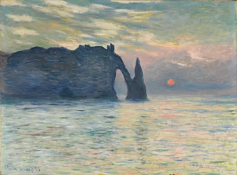 La falaise, Étretat, coucher de soleil, 1882-1883