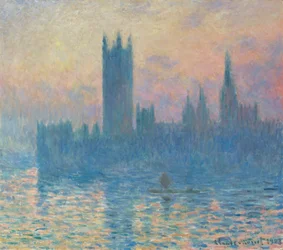 Les maisons du Parlement, coucher de soleil