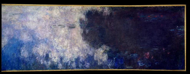 Les nymphéas ; les nuages. Partie droite du triptyque peint à Giverny. Peinture de Claude Monet (1840-1926)