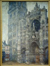 Le portail de la cathédrale de Rouen; temps gris