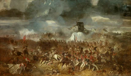 Guerre napoléonienne : Vue de la bataille de Waterloo le 18/06/1815