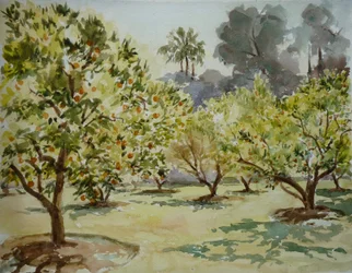 Mamounia, orangeraies, 2000 (aquarelle)