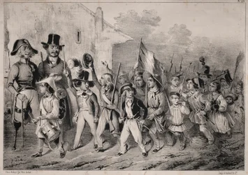 Actualités: Bon! Les moutards en veulent aussi! quand on parle de guerre!, 1840