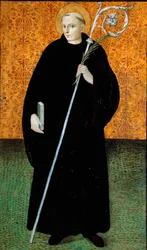 Saint Placide, moine bénédictin, peinture sur bois par Nicola Filotesio dit Cola dell