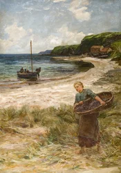 La fille qui appâte la ligne