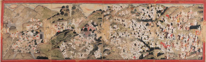 Raja Sansar Chand attaquant le fort de Kangra