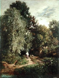 Sentier dans un petit bois, début des années 1860