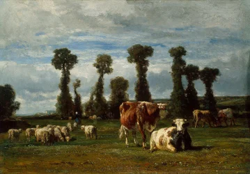 Pâturage en Normandie, 1852