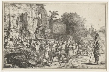 Fête de village avec deux charlatans