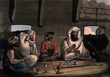 Maures à bord du Swiftsure, gravé par Joseph Constantine Stadler, publié par I. White, Londres