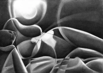 Femme allongée (abstraite)