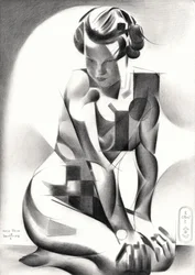 Figurine Art déco contemplative