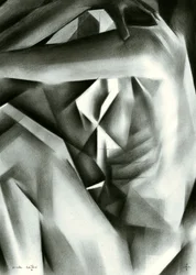 Figure cubiste au fusain