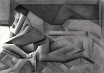 Femme géométrique en contemplation