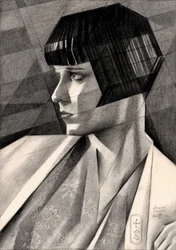 Portrait Art déco pensif