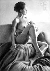 Femme nue pensive