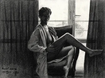 Une femme sensuelle près de la fenêtre