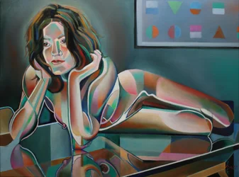 Figure géométrique aux couleurs vives