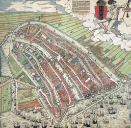 Allemand : Die berühmte Handelsstadt Amsterdam
Dutch : De vermaerde koopstadt van Amstelredam
