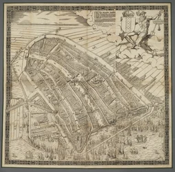Allemand : Die berühmte Handelsstadt Amsterdam
Dutch : De vermaerde koopstadt van Amstelredam