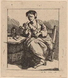 Une femme fumant