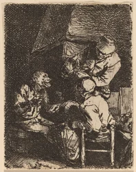 Le Groupe près de la cheminée