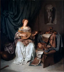 Le joueur de guitare, peinture de Cornelis Bega