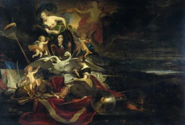 Allégorie sur le raid néerlandais sur la Medway (1667), avec un portrait de Cornelis de Witt