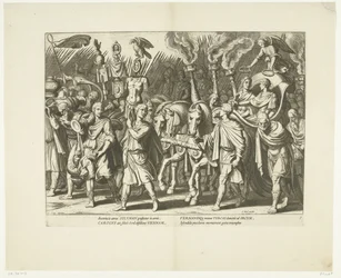 Char de triomphe de Charles V et Ferdinand, après la libération de Vienne des Turcs, vers 1532, n° 7 Scènes de la vie de Charles V La vie de l