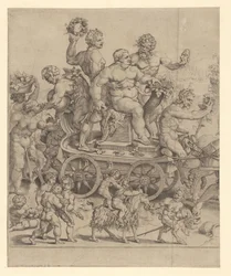 Triomphe de Bacchus, plaque de gauche