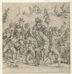 Triomphe de Bacchus, plaque centrale