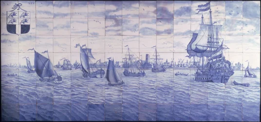 Vue panoramique du port de Rotterdam, vers 1700