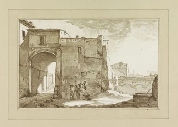 Porte avec voyageur et mulet